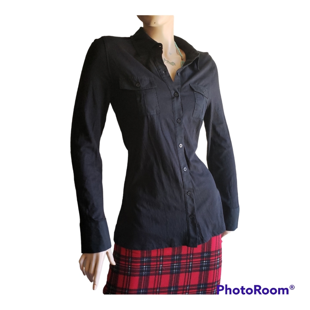 Old Navy black button down top